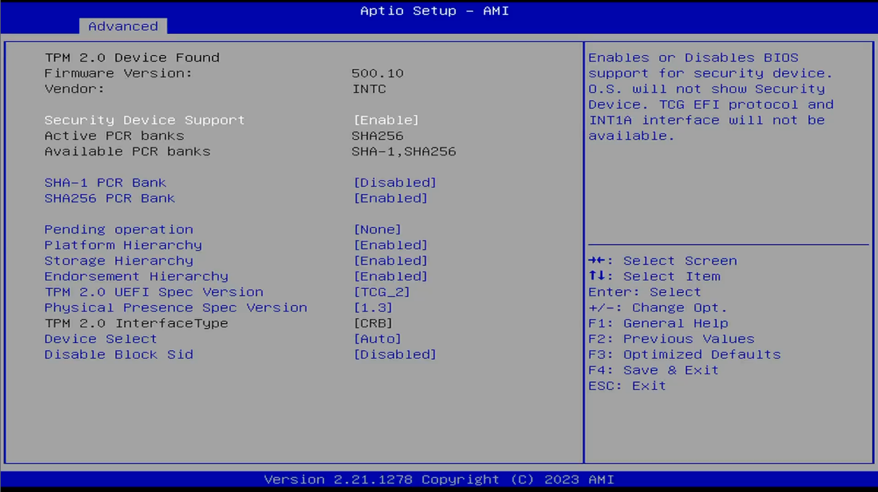 ARROW TPM 2.0 Configuration